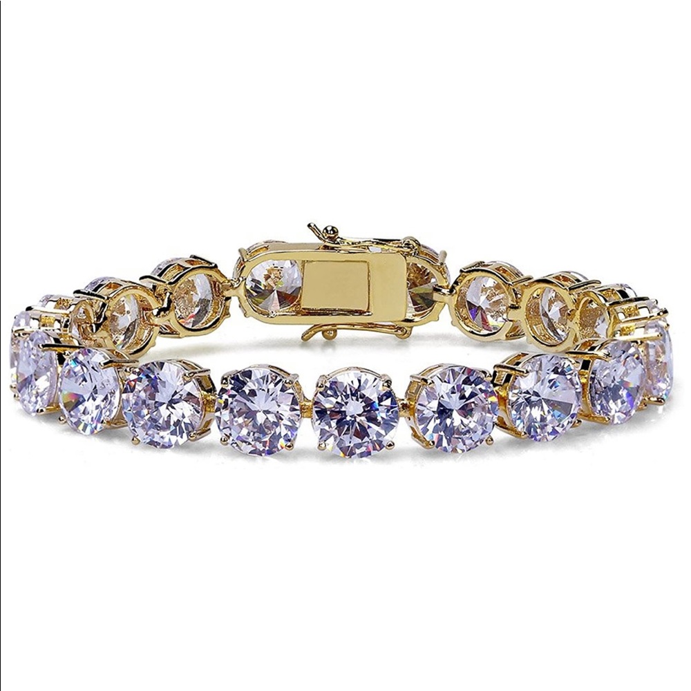 18K Gold Iced Out Tennis Bracelet 10mm